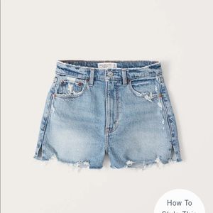 Abercrombie curve love high rise mom shorts
